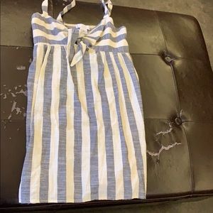 Cooperative blue and white linen dress